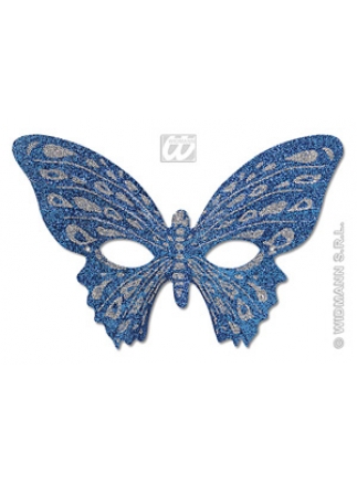 Škraboška motýl bicolor glitter modrá