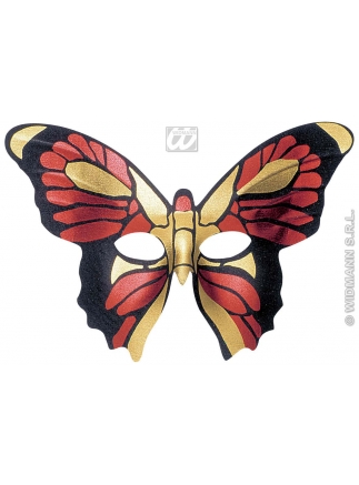 Škraboška Motýl Iroki zlatočervená