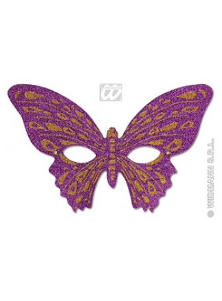 Škraboška motýl glitter bicolor fialová