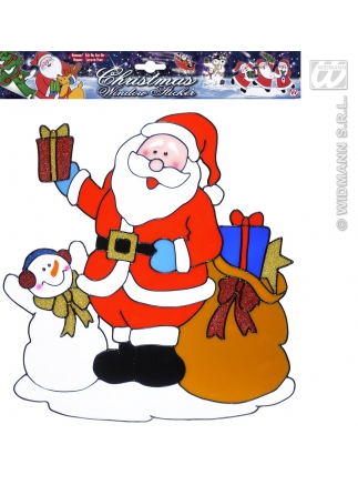 Vánoční dekorace 3D Santa 30cm sněhulák se sluchát