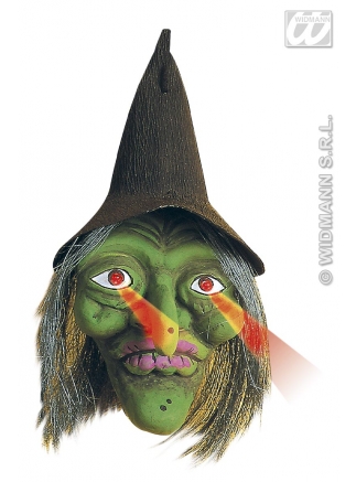 Hallowen hlava blikací oči - čarodějnice