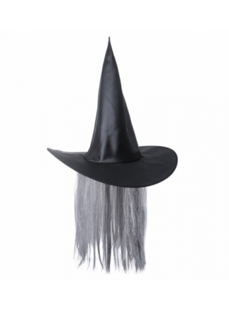Klobouk čarodějnice s vlasy