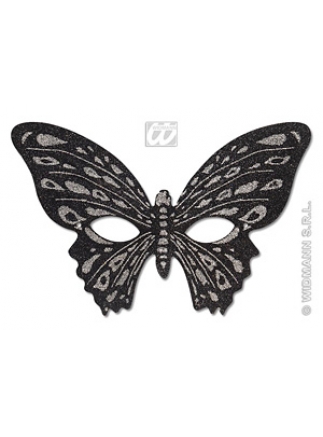 Škraboška motýl bicolor glitter černá