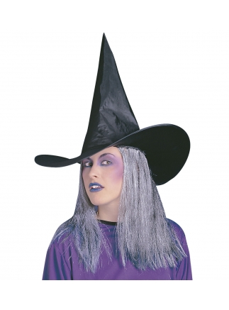 Klobouk čarodějnice šedivé vlasy