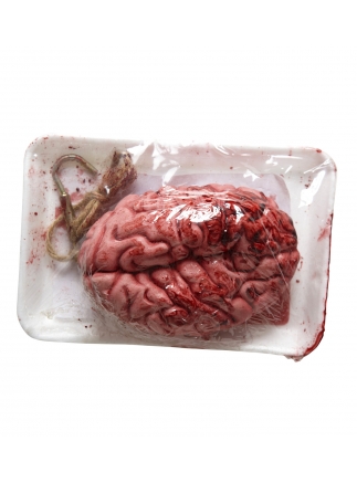 Mozek krvavý v igelitu balený