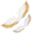 Křídla peří bílá/zlatá 100x25cm
