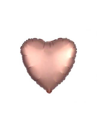 Balón fóliový 45 cm Srdce růžovozlaté