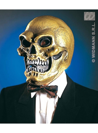 Maska latex Lebka zlatá