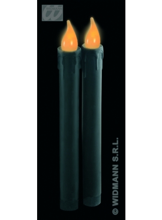 Svíčky na baterie 2ks vysoké černé