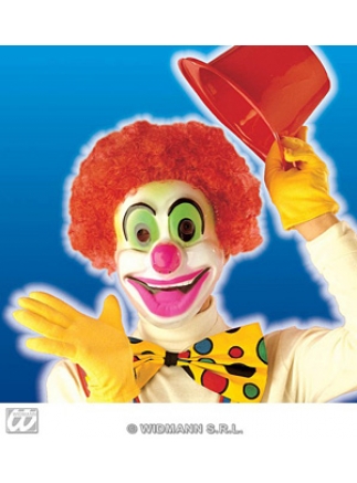 Maska dětská plast Klaun červené vlasy