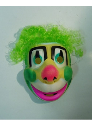 Maska dětská plast Klaun zelené vlasy