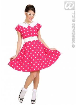 Kostým deluxe 50.léta šaty růžové S