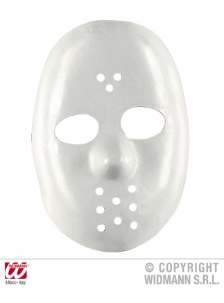 Maska plast Hokejová pátek 13. bílá