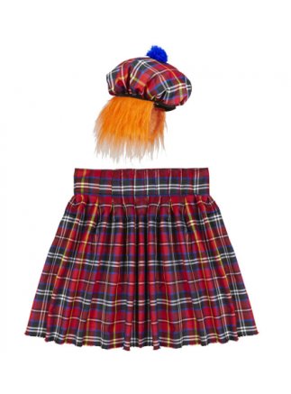 Skot sada baret s vlasy + kilt